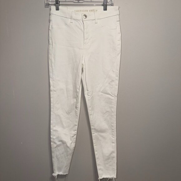 American Eagle Curvy High Rise Jegging Women’s Size 6 White Super Stretch - Picture 2 of 8